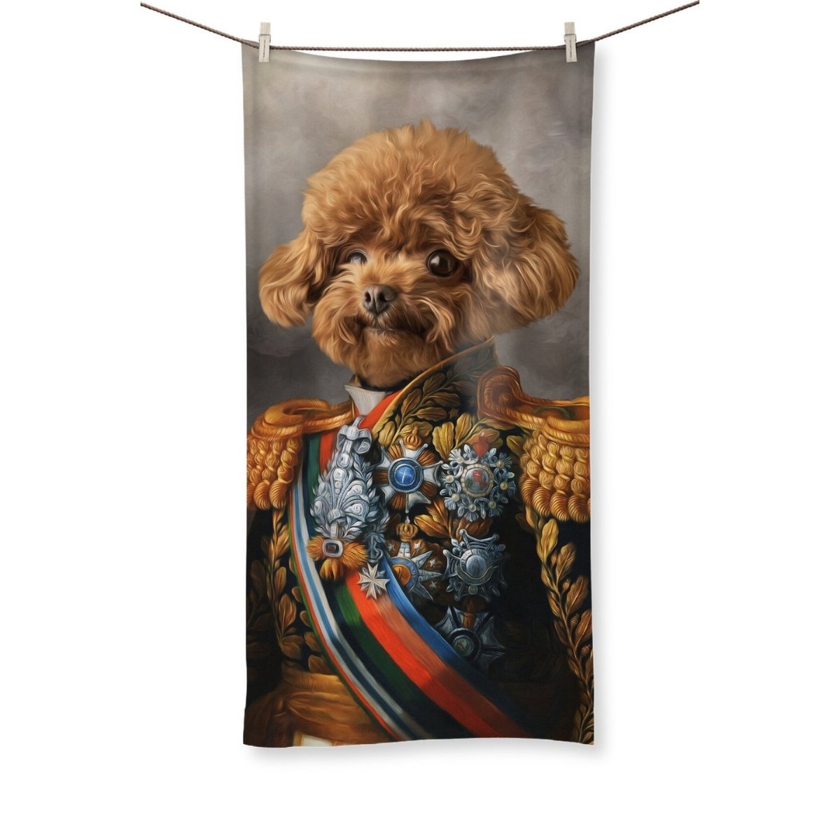 The First Lieutenant: Custom Pet Towel - Paw & Glory - Dog Portraits - Pet Portraits