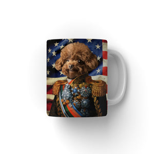 The First Lieutenant USA Flag Edition: Custom Pet Coffee Mug - Paw & Glory - Dog Portraits - Pet Portraits