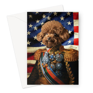 The First Lieutenant USA Flag Edition: Custom Pet Greeting Card - Paw & Glory - Dog Portraits - Pet Portraits