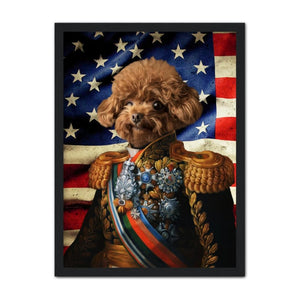 The First Lieutenant USA Flag Edition: Custom Pet Portrait - Paw & Glory - Dog Portraits - Pet Portraits