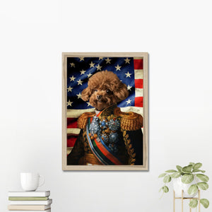 The First Lieutenant USA Flag Edition: Custom Pet Portrait - Paw & Glory - Dog Portraits - Pet Portraits