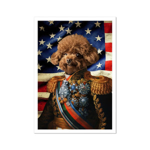 The First Lieutenant USA Flag Edition: Custom Pet Portrait - Paw & Glory - Dog Portraits - Pet Portraits