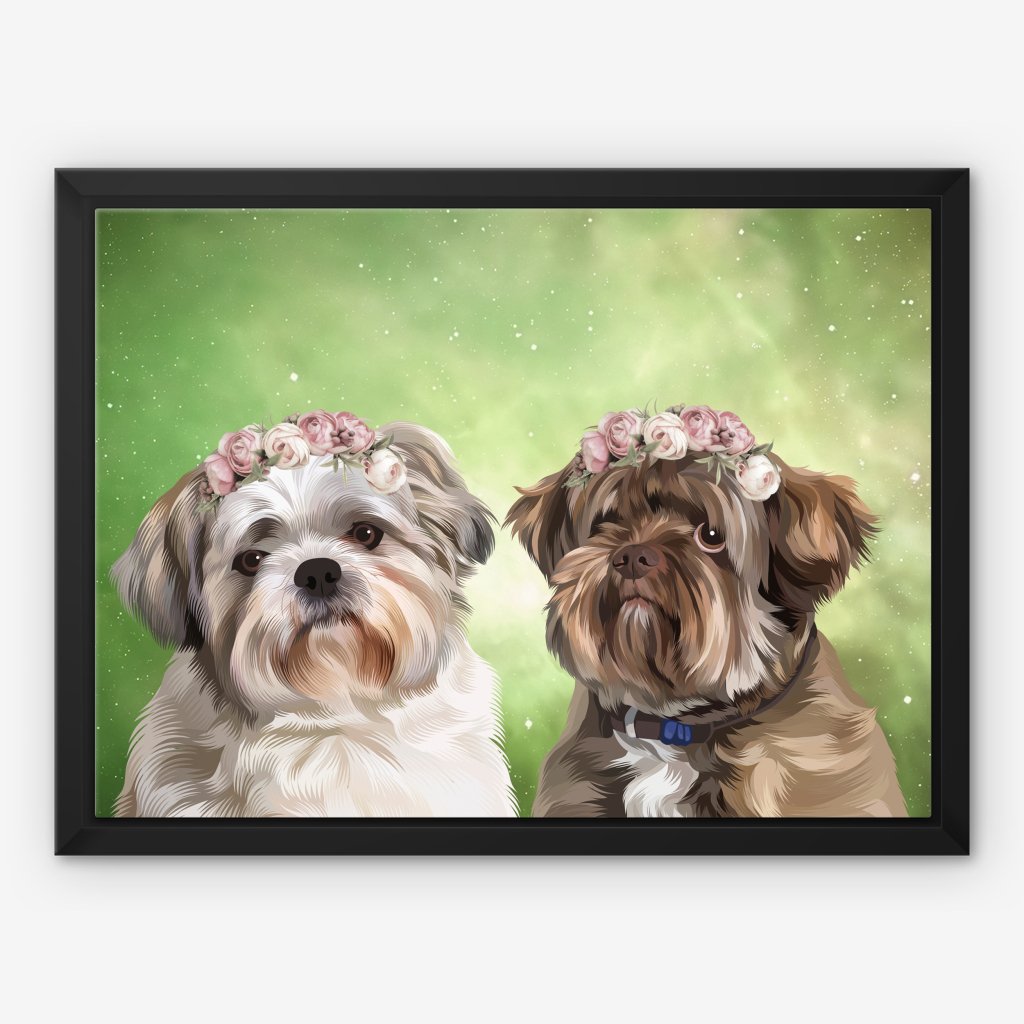 The Floral Crown: Modern Pet Canvas - Paw & Glory - Dog Portraits - Pet Portraits