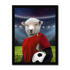 The Football Player: Animal Art Framed Portrait - Paw & Glory - Dog Portraits - Pet Portraits