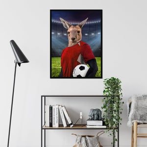 The Football Player: Animal Art Framed Portrait - Paw & Glory - Dog Portraits - Pet Portraits