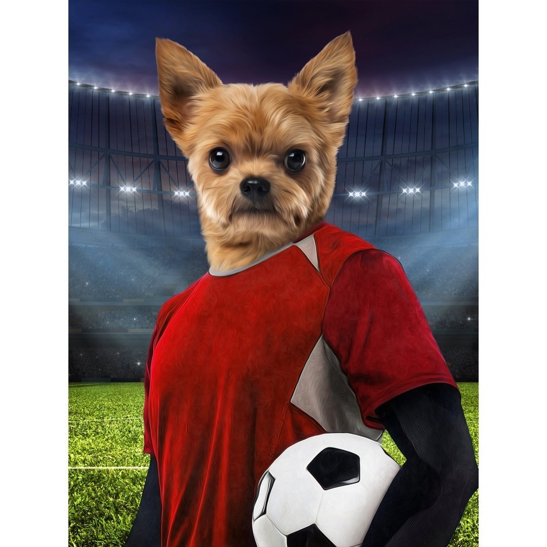 The Football Player: Custom Digital Download Pet Portrait - Paw & Glory - Dog Portraits - Pet Portraits