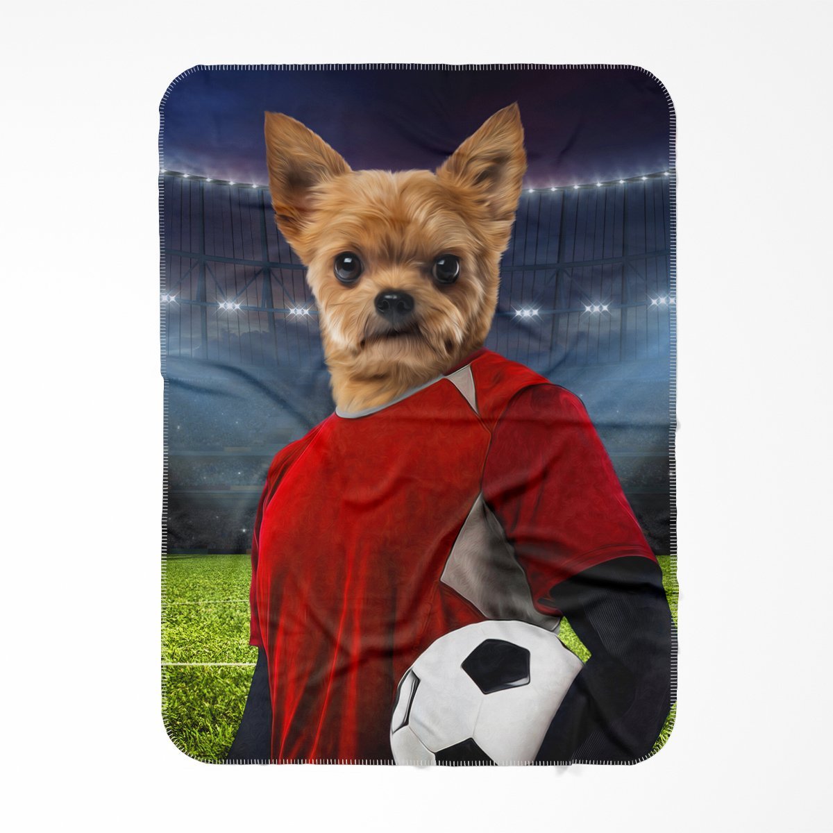 The Football Player: Custom Pet Blanket - Paw & Glory - Dog Portraits - Pet Portraits