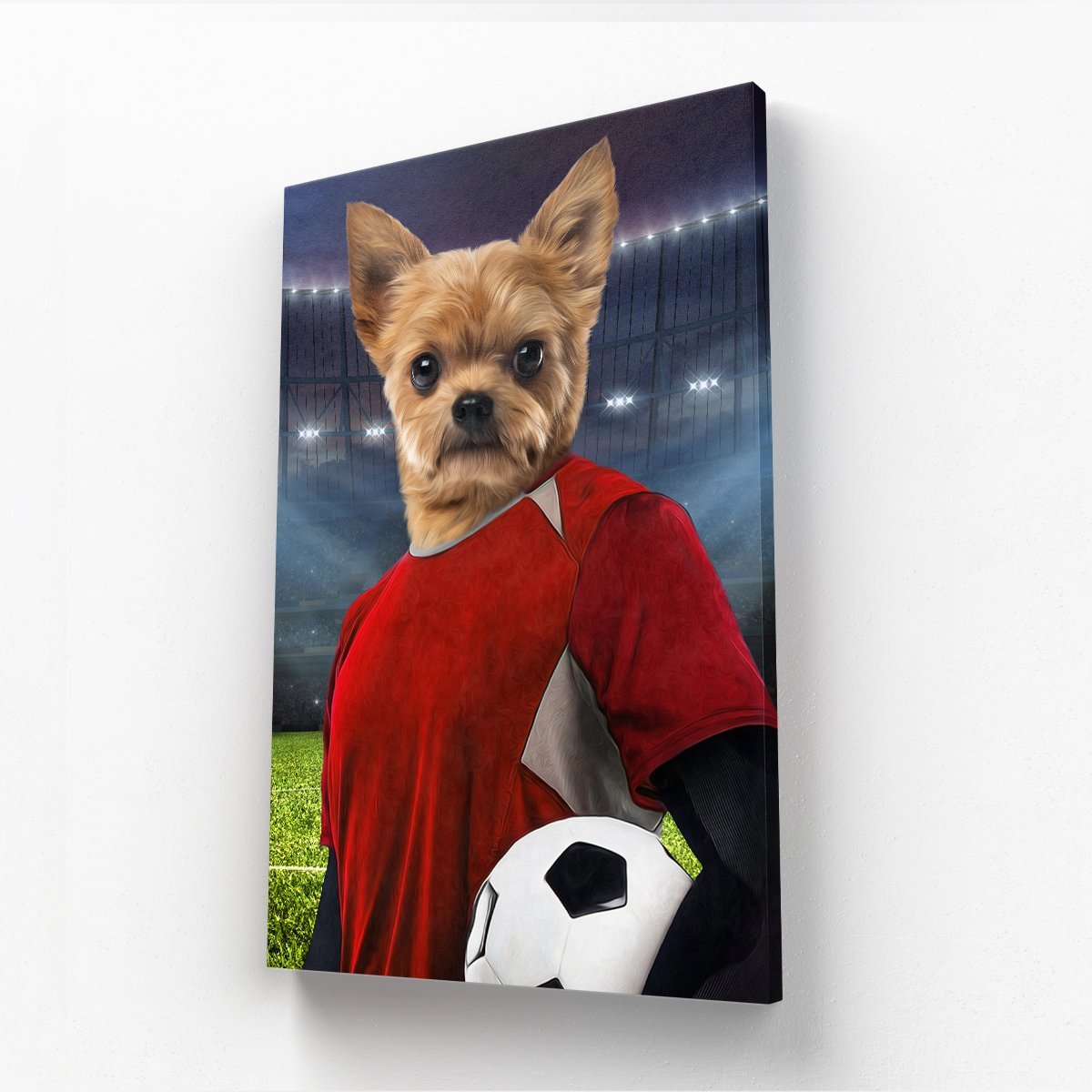 The Football Player: Custom Pet Canvas - Paw & Glory - Dog Portraits - Pet Portraits