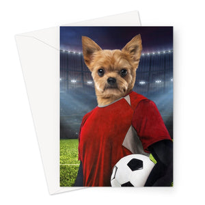 The Football Player: Custom Pet Greeting Card - Paw & Glory - Dog Portraits - Pet Portraits