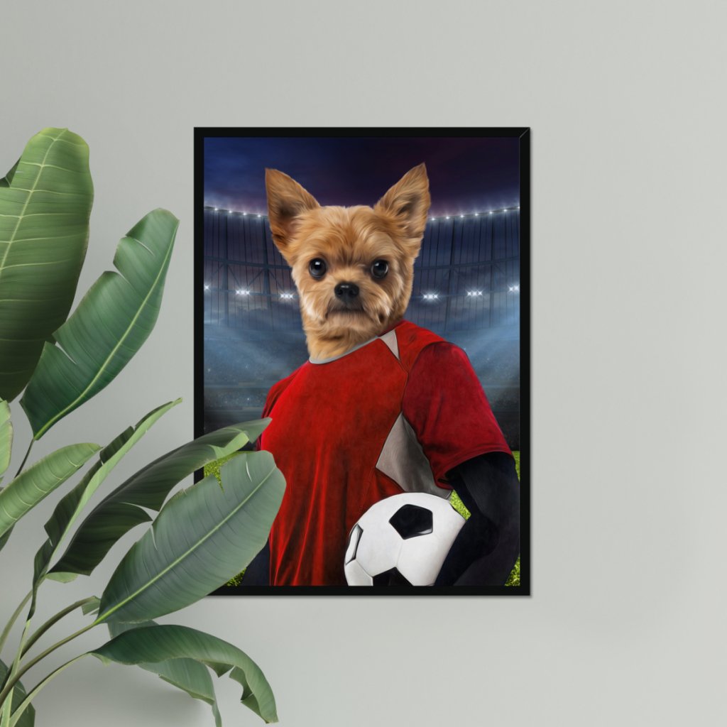 The Football Player: Custom Pet Portrait - Paw & Glory - Dog Portraits - Pet Portraits