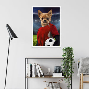 The Football Player: Custom Pet Poster - Paw & Glory - Dog Portraits - Pet Portraits