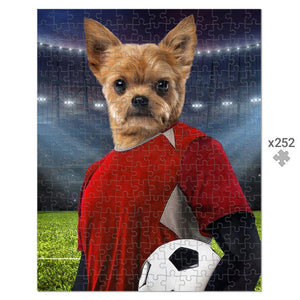 The Football Player: Custom Pet Puzzle - Paw & Glory - Dog Portraits - Pet Portraits