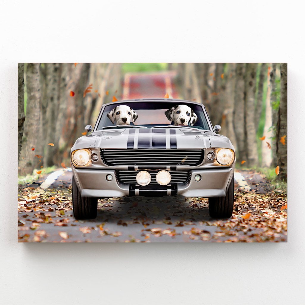 The Ford Mustang: Custom Pet Canvas - Paw & Glory - Dog Portraits - Pet Portraits