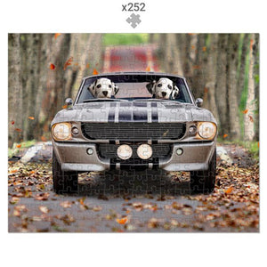 The Ford Mustang: Custom Pet Puzzle - Paw & Glory - Dog Portraits - Pet Portraits