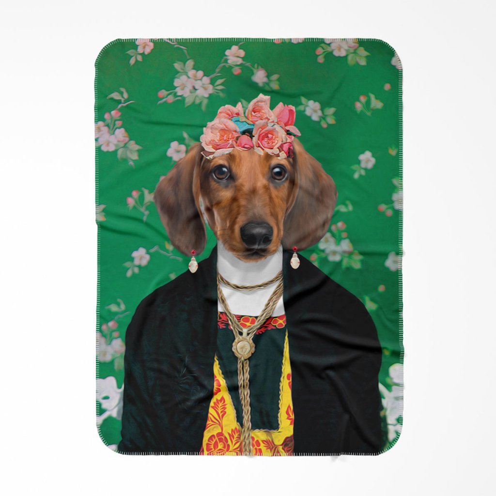 The Frida Khalo: Custom Pet Blanket - Paw & Glory - Dog Portraits - Pet Portraits