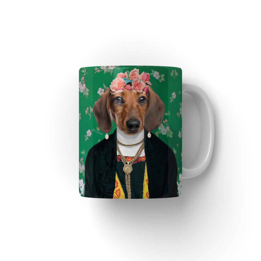 The Frida Khalo: Custom Pet Coffee Mug - Paw & Glory - Dog Portraits - Pet Portraits