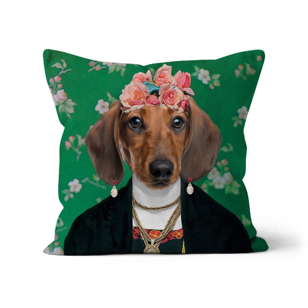 The Frida Khalo: Custom Pet Pillow - Paw & Glory - Dog Portraits - Pet Portraits