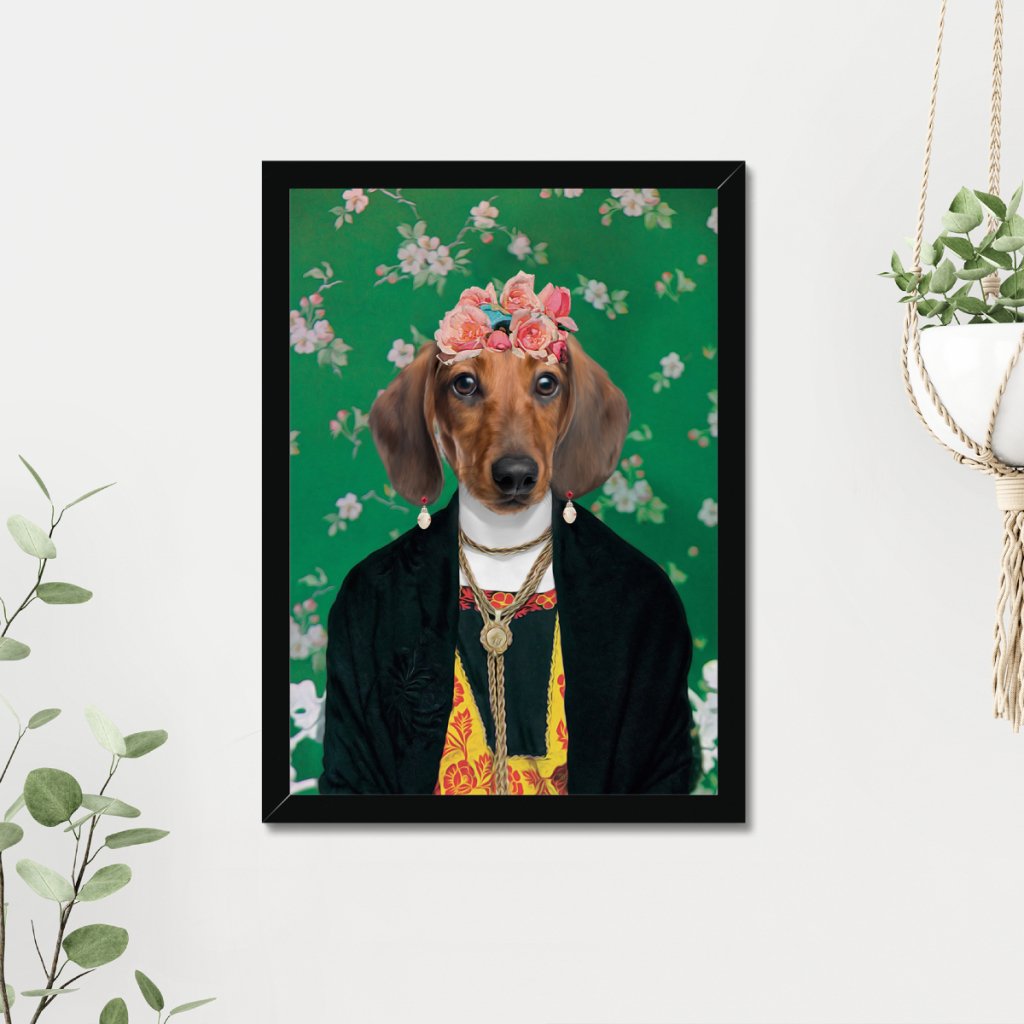 The Frida Khalo: Custom Pet Portrait - Paw & Glory - Dog Portraits - Pet Portraits