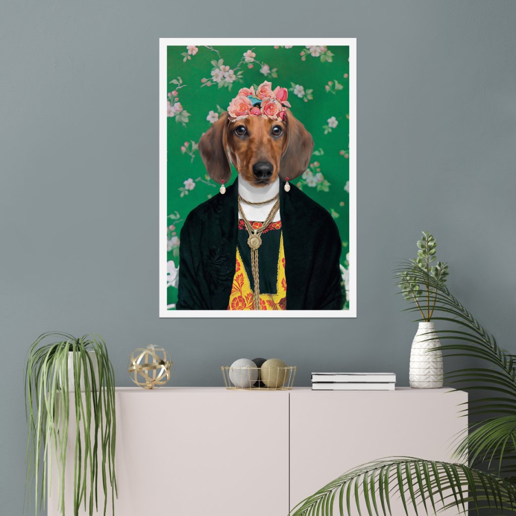 The Frida Khalo: Custom Pet Poster - Paw & Glory - Dog Portraits - Pet Portraits