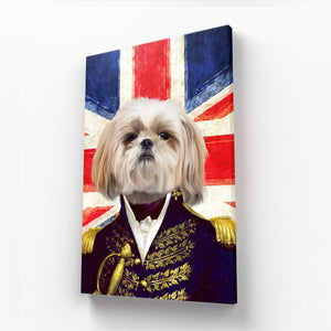 The General - British Flag Edition: Custom Pet Canvas - Paw & Glory - Dog Portraits - Pet Portraits