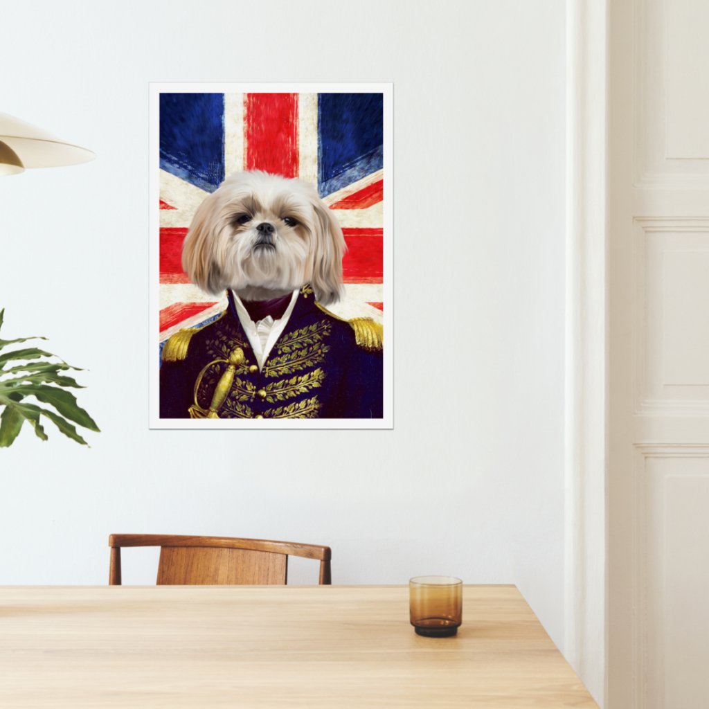 The General British Flag Edition: Custom Pet Poster - Paw & Glory - Dog Portraits - Pet Portraits