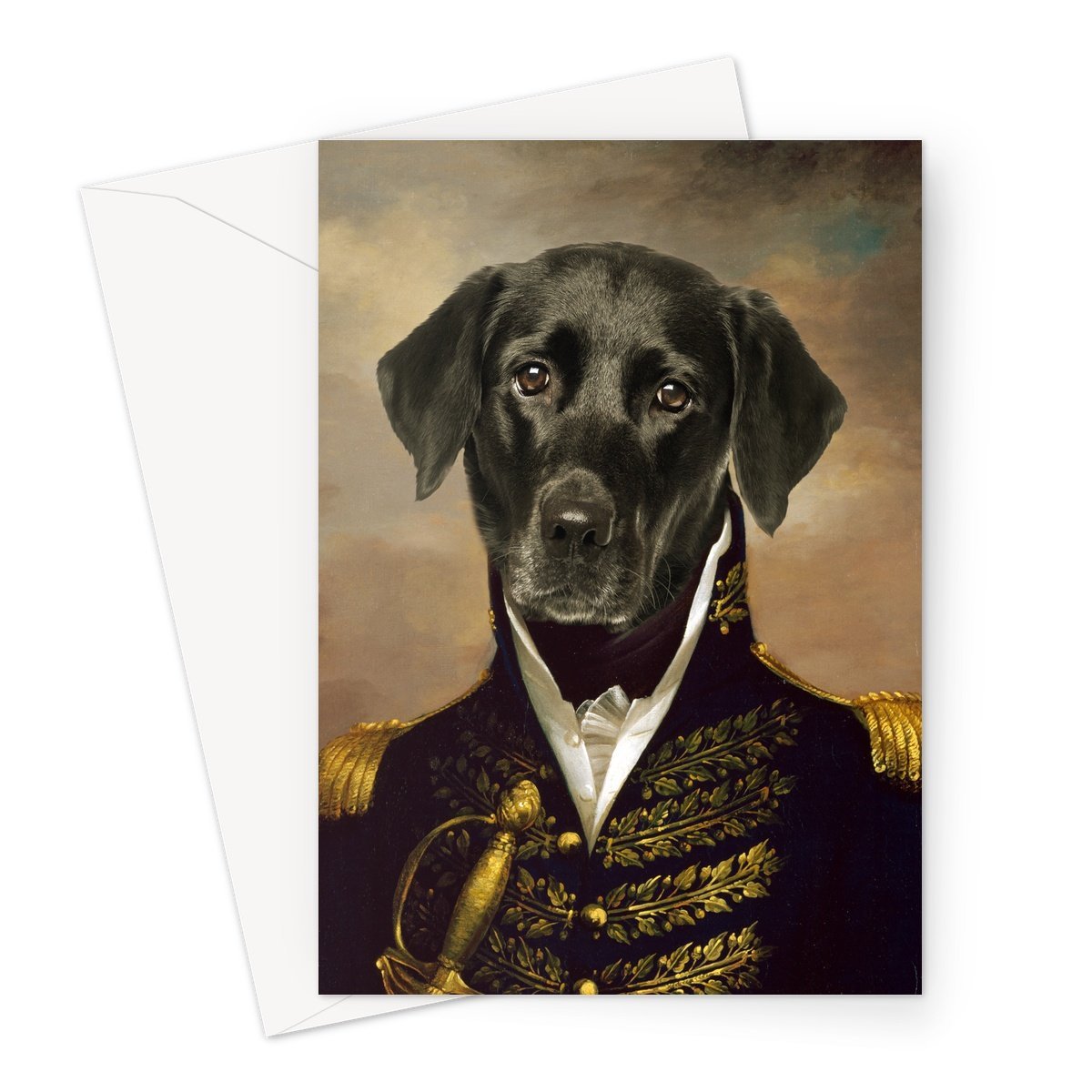 The General: Custom Pet Greeting Card - Paw & Glory - Dog Portraits - Pet Portraits