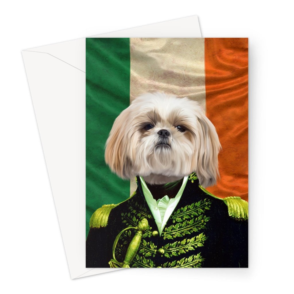 The General Irish Flag Edition: Custom Pet Greeting Card - Paw & Glory - Dog Portraits - Pet Portraits