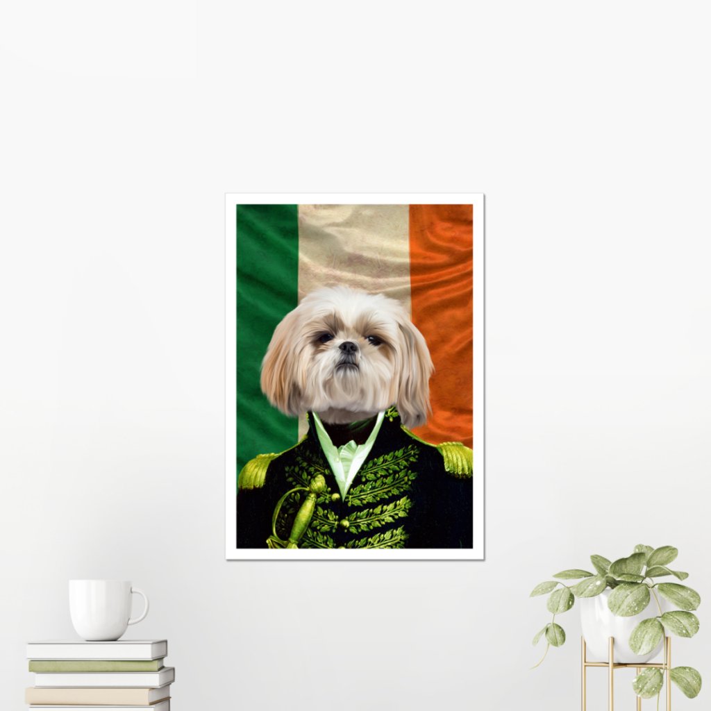 The General Irish Flag Edition: Custom Pet Poster - Paw & Glory - Dog Portraits - Pet Portraits