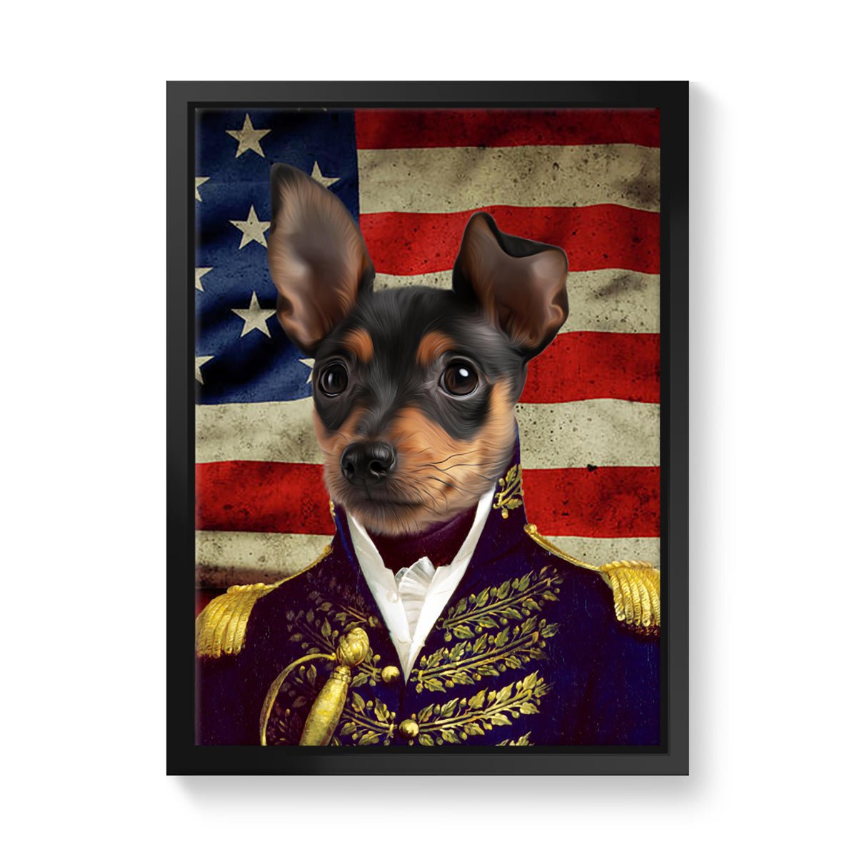 The General - USA Flag Edition: Custom Pet Canvas - Paw & Glory - Dog Portraits - Pet Portraits