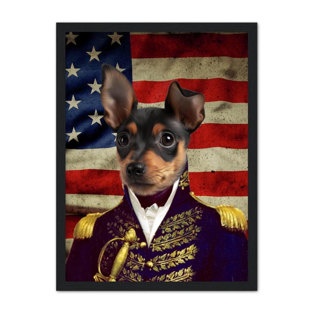 The General - USA Flag Edition: Custom Pet Portrait - Paw & Glory - Dog Portraits - Pet Portraits