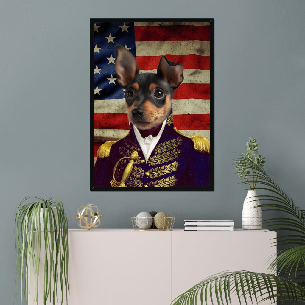 The General - USA Flag Edition: Custom Pet Portrait - Paw & Glory - Dog Portraits - Pet Portraits