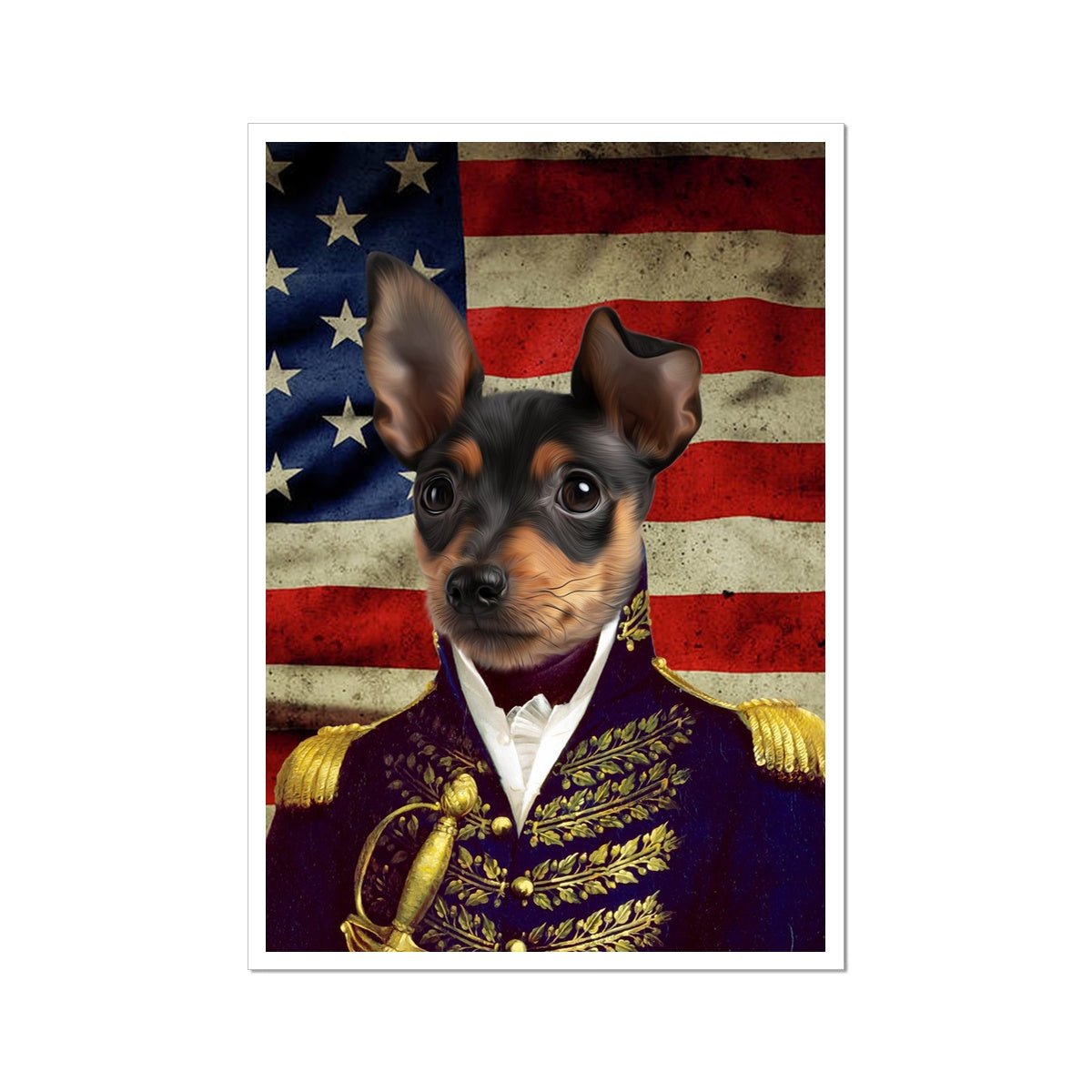 The General USA Flag Edition: Custom Pet Poster - Paw & Glory - Dog Portraits - Pet Portraits