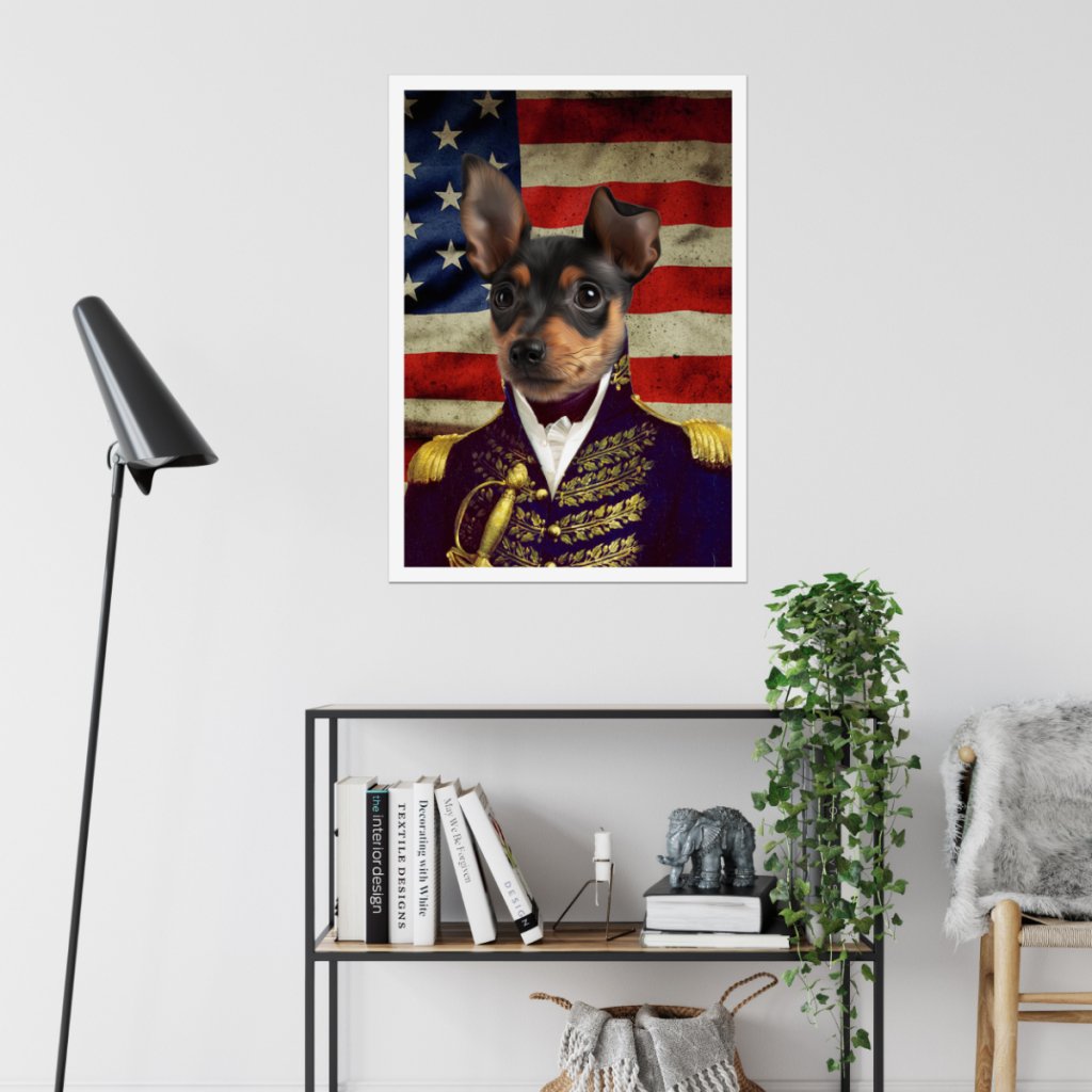 The General USA Flag Edition: Custom Pet Poster - Paw & Glory - Dog Portraits - Pet Portraits