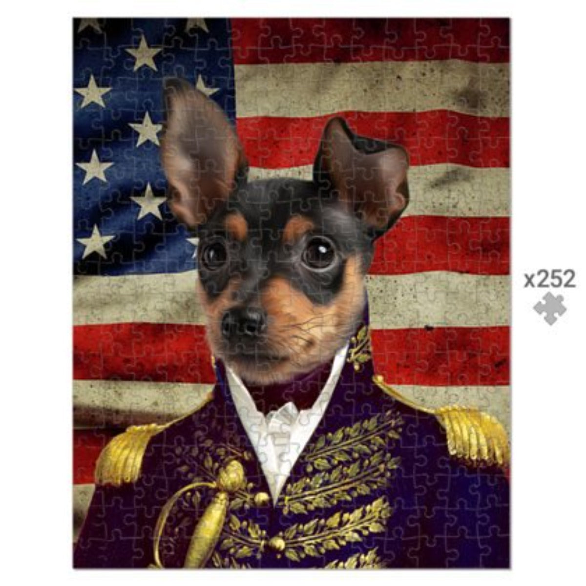 The General USA Flag Edition: Custom Pet Puzzle - Paw & Glory - Dog Portraits - Pet Portraits