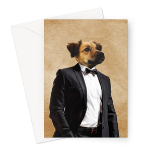 The Gentleman: Custom Pet Greeting Card - Paw & Glory - Dog Portraits - Pet Portraits