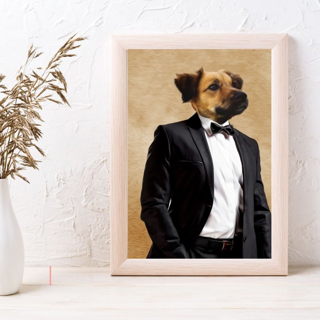 The Gentleman: Custom Pet Portrait - Paw & Glory - Dog Portraits - Pet Portraits