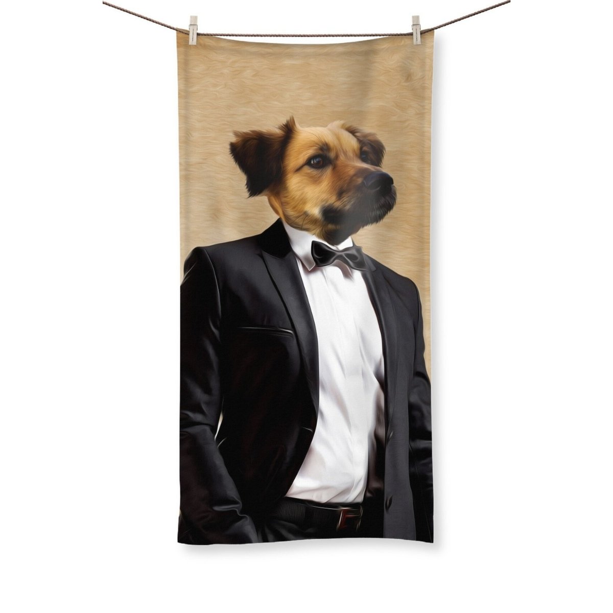 The Gentleman: Custom Pet Towel - Paw & Glory - Dog Portraits - Pet Portraits