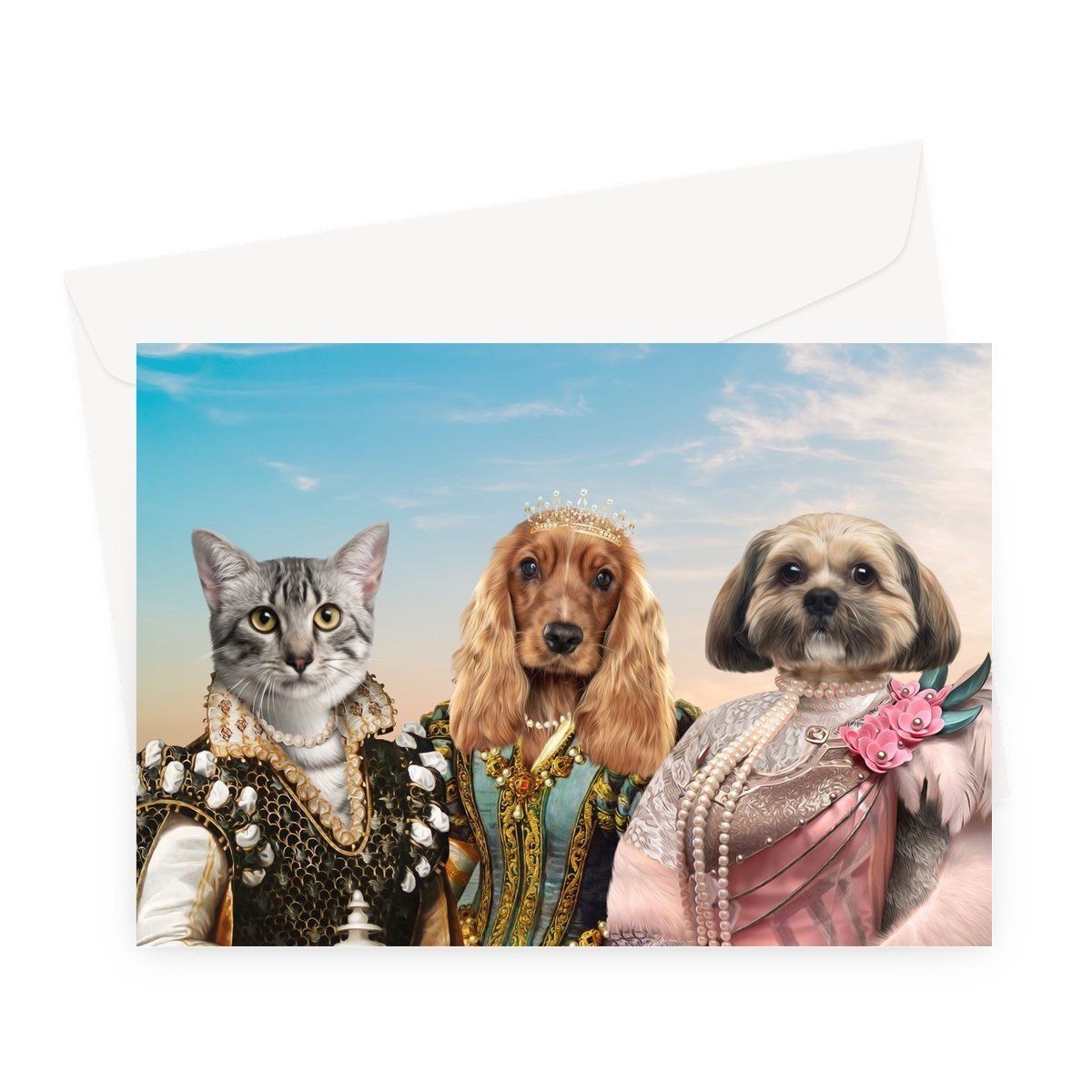 The Girlfriends: Custom Pet Greeting Card - Paw & Glory - Dog Portraits - Pet Portraits