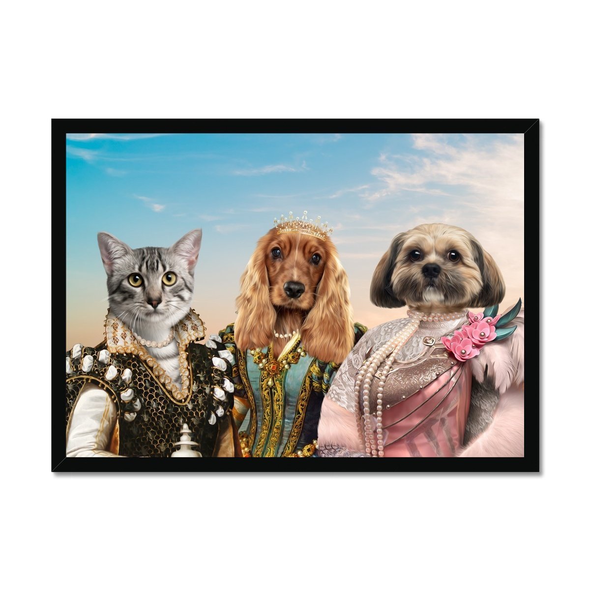 The Girlfriends: Custom Pet Portrait - Paw & Glory - Dog Portraits - Pet Portraits