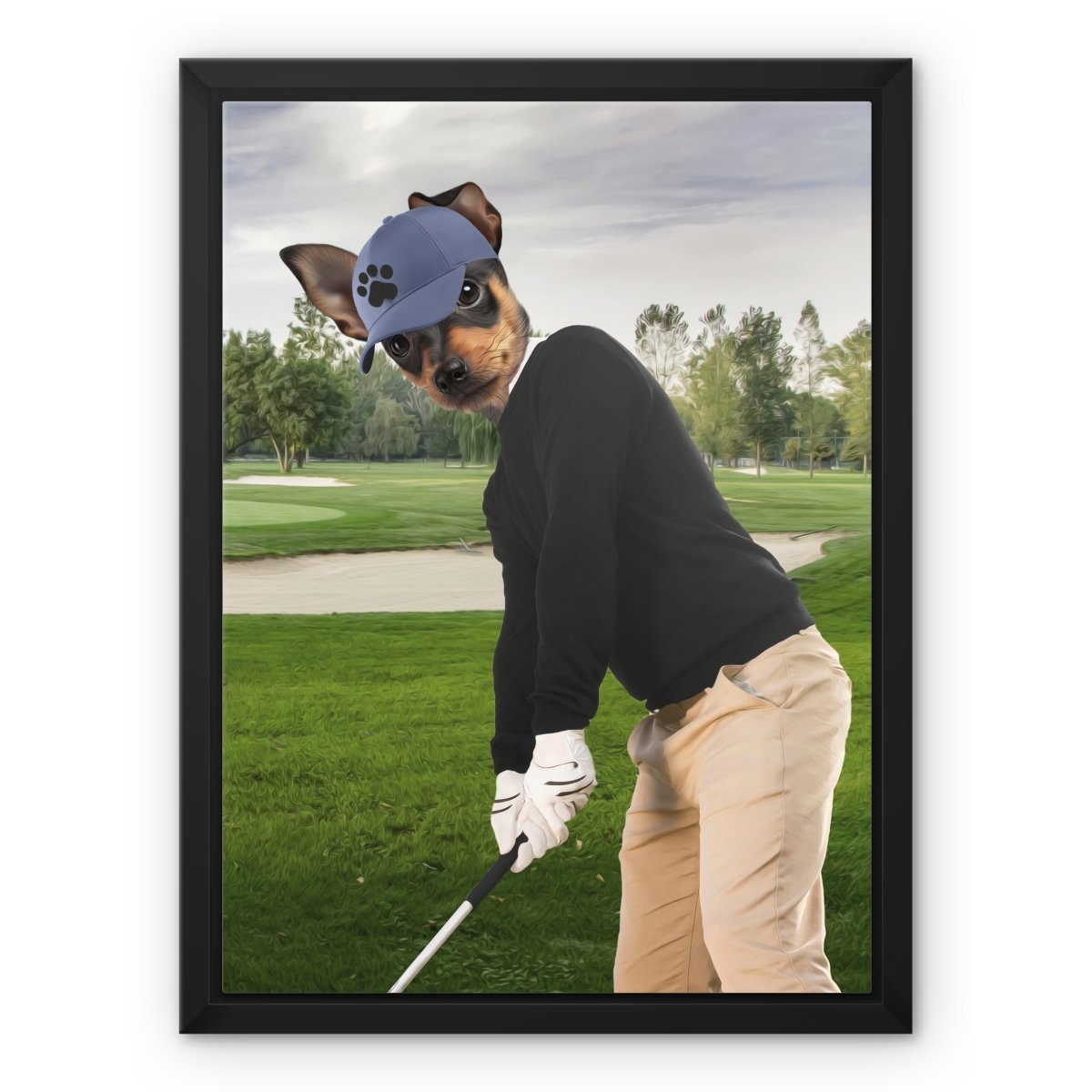 The Golfer: Custom Pet Canvas - Paw & Glory - Dog Portraits - Pet Portraits