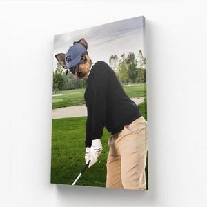 The Golfer: Custom Pet Canvas - Paw & Glory - Dog Portraits - Pet Portraits