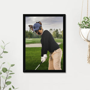 The Golfer: Custom Pet Portrait - Paw & Glory - Dog Portraits - Pet Portraits