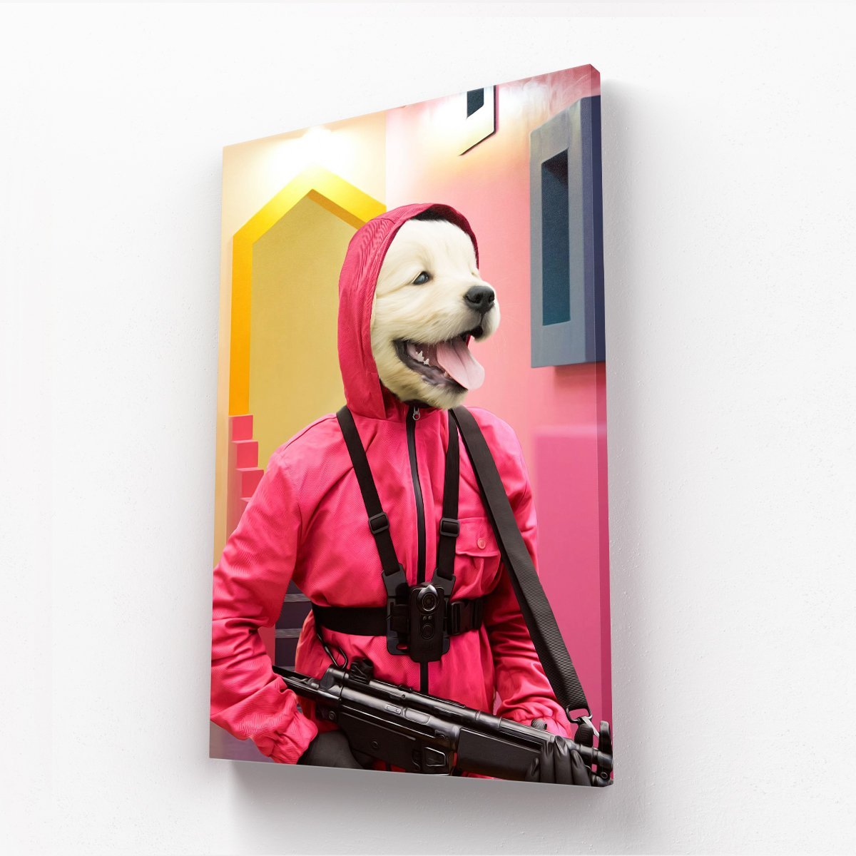 The Guard (Squid Games Inspired): Custom Pet Canvas - Paw & Glory - Dog Portraits - Pet Portraits