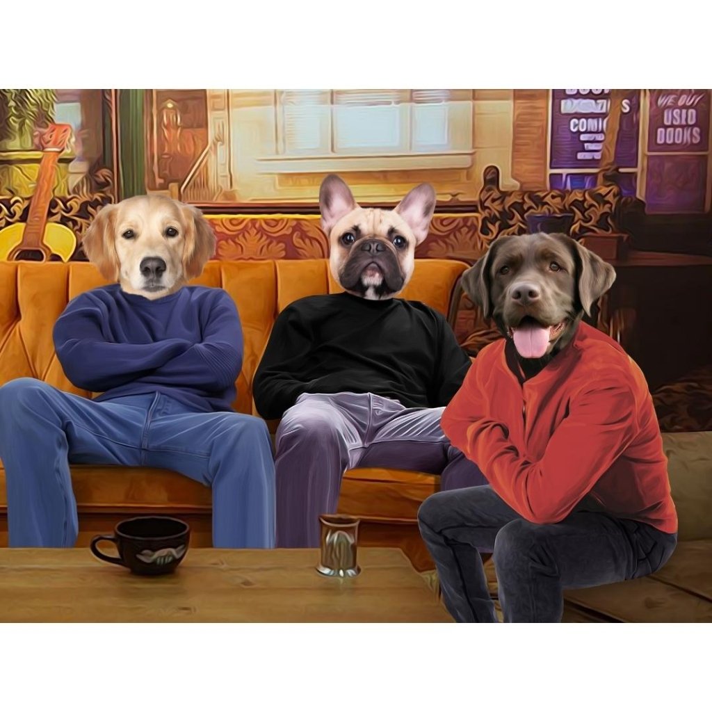 The Guys (Friends Inspired): Custom Digital Download Pet Portrait - Paw & Glory - Dog Portraits - Pet Portraits