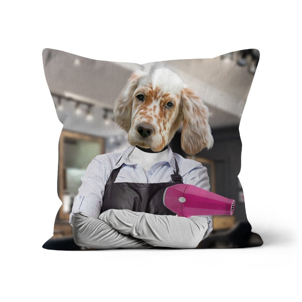 The Hair Stylist: Custom Pet Pillow - Paw & Glory - Dog Portraits - Pet Portraits