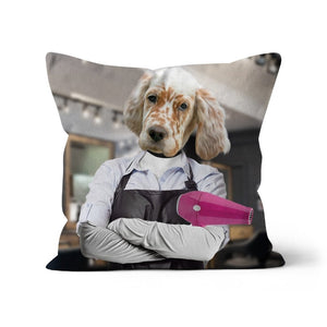 The Hair Stylist: Custom Pet Pillow - Paw & Glory - Dog Portraits - Pet Portraits