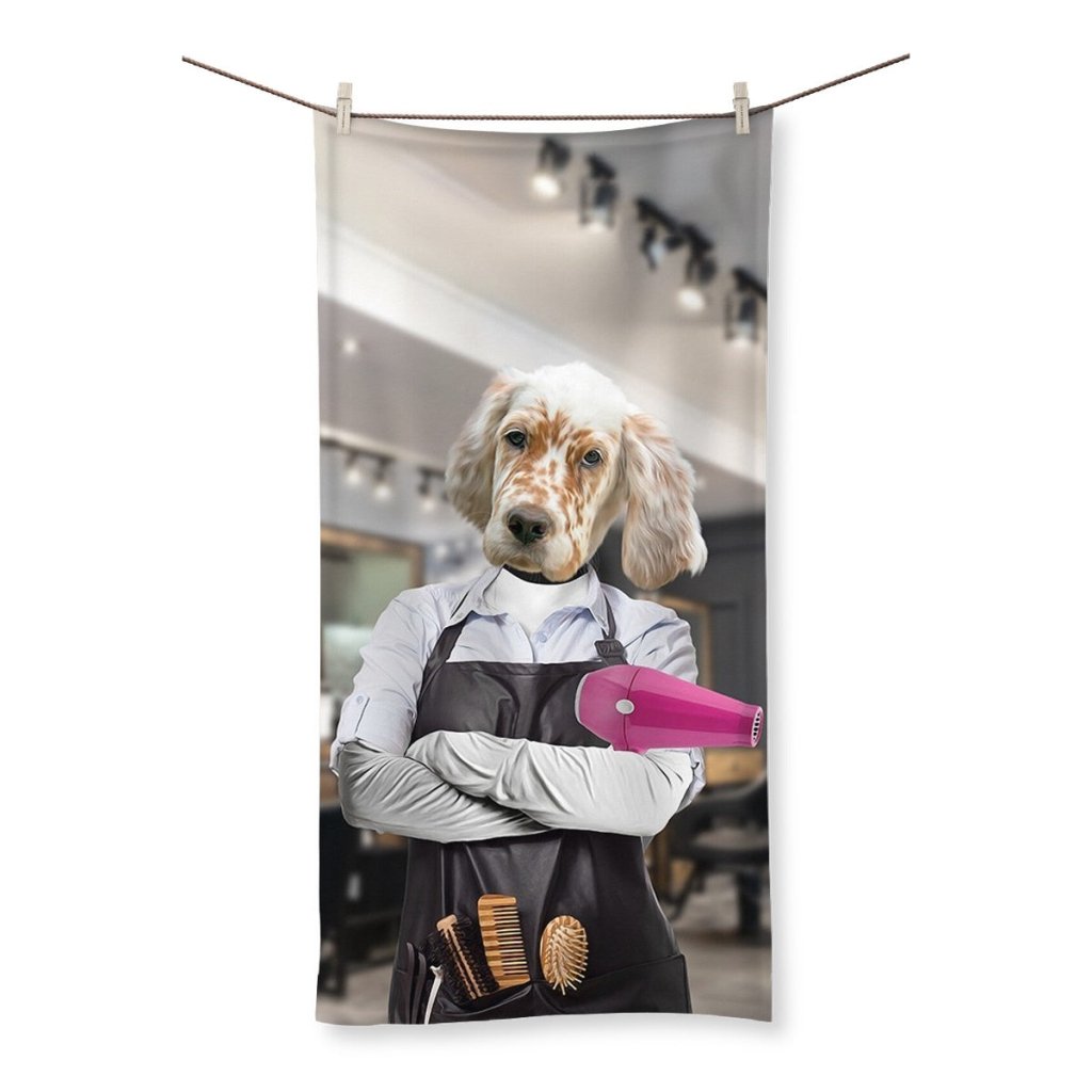 The Hair Stylist: Custom Pet Towel - Paw & Glory - Dog Portraits - Pet Portraits