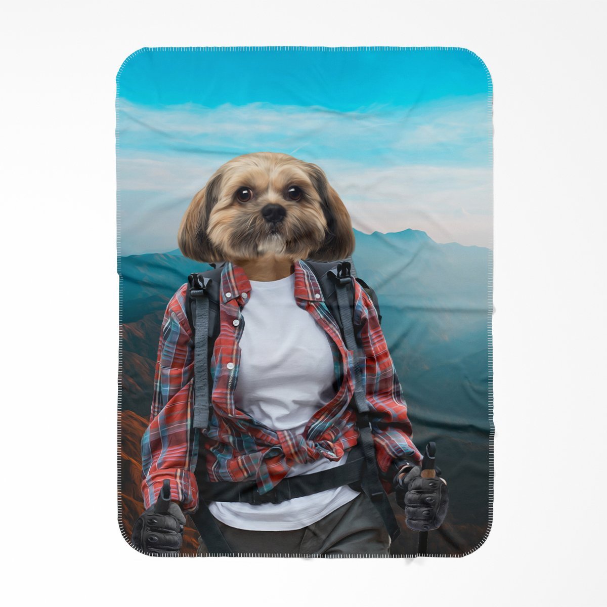 The Hiker: Custom Pet Blanket - Paw & Glory - Dog Portraits - Pet Portraits