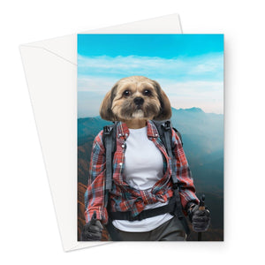 The Hiker: Custom Pet Greeting Card - Paw & Glory - Dog Portraits - Pet Portraits