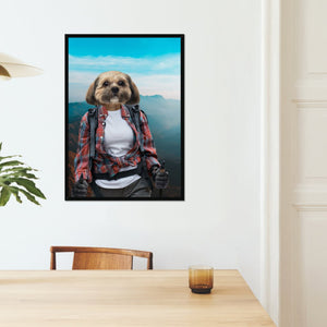 The Hiker: Custom Pet Portrait - Paw & Glory - Dog Portraits - Pet Portraits